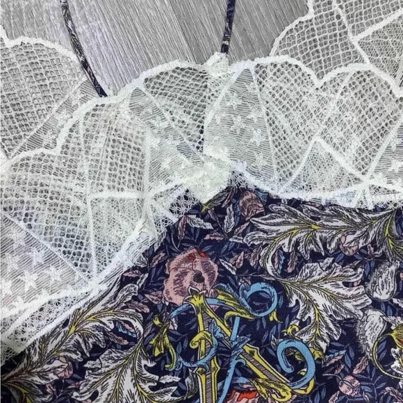 Zadig & Voltaire Rivali Lace Floral Slip Midi Dress Navy Blue Skulls Small NWOT - Picture 9 of 10